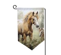 Drapeau de jardin de 30,5 x 45,7 cm, bannière extérieure double face, drapeau de bienvenue saisonnière, décoration extérieure, animaux de ferme, peintures à broder, drapeaux de chevaux pour terrasse
