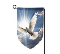 Drapeau de jardin de 30,5 x 45,7 cm, bannière extérieure double face, drapeau de bienvenue saisonnière, décoration extérieure, ferme, colombe, ciel pour terrasse, pelouse et décoration de jardin