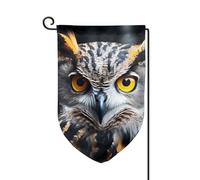 Drapeau de jardin de 30,5 x 45,7 cm, bannière extérieure double face, drapeau de bienvenue saisonnière, décoration extérieure, ferme, tête de hibou, drapeau portrait pour terrasse, pelouse et