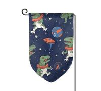 Drapeau de jardin de 30,5 x 45,7 cm, bannière extérieure double face, drapeau de bienvenue saisonnière, décoration extérieure, ferme, astronaute, dinosaure, fusée, drapeaux pour terrasse, pelouse et