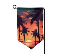 Drapeau de jardin de 30,5 x 45,7 cm, bannière extérieure double face, drapeau de bienvenue saisonnière, décoration extérieure, ferme, palmier, drapeau d'été pour terrasse, pelouse et décoration de