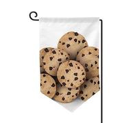 Drapeau de jardin de 30,5 x 45,7 cm, bannière extérieure double face, drapeau de bienvenue saisonnière, décoration extérieure, ferme, nourriture, pépites de chocolat, biscuits pour terrasse, pelouse