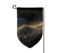 Drapeau de jardin de 30,5 x 45,7 cm, bannière extérieure double face, drapeau de bienvenue saisonnière, décoration extérieure, ferme, drapeaux de sable doré et noir pour terrasse, pelouse et