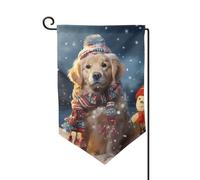 Drapeau de jardin de 30,5 x 45,7 cm, bannière extérieure double face, drapeau de bienvenue saisonnière, décoration extérieure, ferme, joyeux Noël, joli chien, bonhomme de neige pour terrasse, pelouse