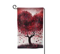 Drapeau de jardin de 30,5 x 45,7 cm, bannière extérieure double face, drapeau de bienvenue saisonnière, décoration extérieure, ferme, cœur rouge, drapeau d'arbre pour terrasse, pelouse et décoration