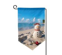 Drapeau de jardin de 30,5 x 45,7 cm, bannière extérieure double face, drapeau de bienvenue saisonnière, décoration extérieure, ferme, sable, bonhomme de neige sur la plage, drapeaux pour terrasse