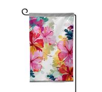 Drapeau de jardin de 30,5 x 45,7 cm, bannière extérieure double face, drapeau de bienvenue saisonnière, décoration extérieure, ferme, imprimé floral hawaïen, drapeaux pour terrasse, pelouse et