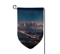 Drapeau de jardin de 30,5 x 45,7 cm, bannière extérieure double face, drapeau de bienvenue saisonnière, décoration extérieure, ferme, drapeau d'horizon de Los Angeles pour terrasse, pelouse et