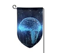 Drapeau de jardin de 30,5 x 45,7 cm, bannière extérieure double face, drapeau de bienvenue saisonnière, décoration extérieure, ferme, intelligence artificielle, drapeaux de cerveau pour terrasse