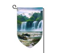 Drapeau de jardin de 30,5 x 45,7 cm, bannière extérieure double face, drapeau de bienvenue saisonnière, décoration extérieure, ferme, paysage de cascade, drapeaux pour terrasse, pelouse et décoration