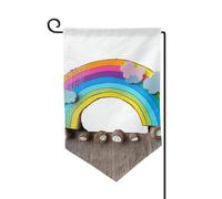 Drapeau de jardin de 30,5 x 45,7 cm, bannière extérieure double face, drapeau de bienvenue saisonnière, décoration extérieure, ferme, petits drapeaux arc-en-ciel pour terrasse, pelouse et décoration