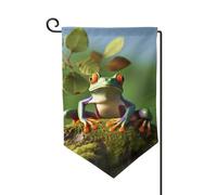 Drapeau de jardin de 30,5 x 45,7 cm, bannière extérieure double face, drapeau de bienvenue saisonnière, décoration extérieure, ferme, paix, grenouille, arbre pour terrasse, pelouse et décoration de