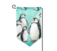 Drapeau de jardin de 30,5 x 45,7 cm, bannière extérieure double face, drapeau de bienvenue saisonnière, décoration extérieure, ferme, pingouins mignons pour terrasse, pelouse et décoration de jardin