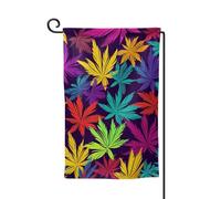 Drapeau de jardin de 30,5 x 45,7 cm, bannière extérieure double face, drapeau de bienvenue saisonnière, décoration extérieure, ferme, motif mauvaises herbes, drapeaux colorés pour terrasse, pelouse et
