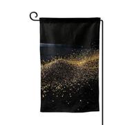Drapeau de jardin de 30,5 x 45,7 cm, bannière extérieure double face, drapeau de bienvenue saisonnière, décoration extérieure, ferme, drapeaux de sable doré et noir pour terrasse, pelouse et