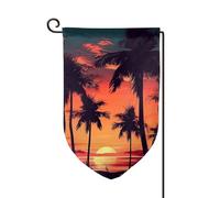 Drapeau de jardin de 30,5 x 45,7 cm, bannière extérieure double face, drapeau de bienvenue saisonnière, décoration extérieure, ferme, palmier, drapeau d'été pour terrasse, pelouse et décoration de