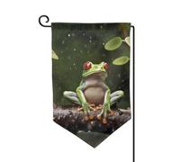 Drapeau de jardin de 30,5 x 45,7 cm, bannière extérieure double face, drapeau de bienvenue saisonnière, décoration extérieure, ferme, arbre de paix, grenouille pour terrasse, pelouse et décoration de