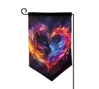 Drapeau de jardin de 30,5 x 45,7 cm, bannière extérieure double face, drapeau de bienvenue saisonnière, décoration extérieure, ferme, drapeaux en forme de cœur arc-en-ciel pour terrasse, pelouse et