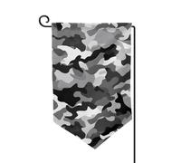 Drapeau de jardin de 30,5 x 45,7 cm, bannière extérieure double face, drapeau de bienvenue saisonnière, décoration extérieure, ferme, noir, gris, blanc, camouflage pour terrasse, pelouse et décoration