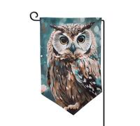 Drapeau de jardin de 30,5 x 45,7 cm, bannière extérieure double face, drapeau de bienvenue saisonnière, décoration extérieure, animal de ferme, hibou mignon, drapeaux pour terrasse, pelouse et