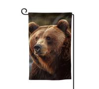 Drapeau de jardin de 30,5 x 45,7 cm, bannière extérieure double face, drapeau de bienvenue saisonnière, décoration extérieure, ferme, ours grizzly pour terrasse, pelouse et décoration de jardin