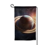 Drapeau de jardin de 30,5 x 45,7 cm, bannière extérieure double face, drapeau de bienvenue saisonnière, décoration extérieure, ferme, anneau Saturne, drapeaux de planète pour terrasse, pelouse et