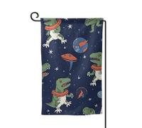 Drapeau de jardin de 30,5 x 45,7 cm, bannière extérieure double face, drapeau de bienvenue saisonnière, décoration extérieure, ferme, astronaute, dinosaure, fusée, drapeaux pour terrasse, pelouse et