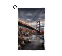 Drapeau de jardin de 30,5 x 45,7 cm, bannière extérieure double face, drapeau de bienvenue saisonnière, décoration extérieure, paysage, pont pour terrasse, pelouse et décoration de jardin