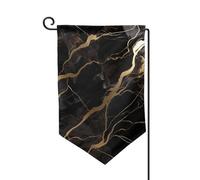 Drapeau de jardin de 30,5 x 45,7 cm, bannière extérieure double face, drapeau de bienvenue saisonnière, décoration extérieure, ferme, drapeaux en marbre noir et doré pour terrasse, pelouse et