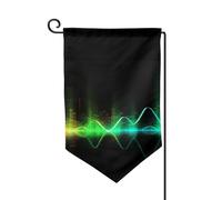 Drapeau de jardin de 30,5 x 45,7 cm, bannière extérieure double face, drapeau de bienvenue saisonnière, décoration extérieure, ferme, musique cool, vagues sonores, drapeaux pour terrasse, pelouse et