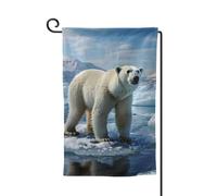 Drapeau de jardin de 30,5 x 45,7 cm, bannière extérieure double face, drapeau de bienvenue saisonnière, décoration extérieure, ferme, ours polaire, drapeaux de glace pour terrasse, pelouse et
