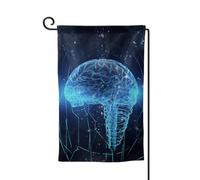 Drapeau de jardin de 30,5 x 45,7 cm, bannière extérieure double face, drapeau de bienvenue saisonnière, décoration extérieure, ferme, intelligence artificielle, drapeaux de cerveau pour terrasse