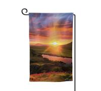 Drapeau de jardin de 30,5 x 45,7 cm, bannière extérieure double face, drapeau de bienvenue saisonnière, décoration extérieure, ferme, drapeau de coucher de soleil islandais, pour terrasse, pelouse et