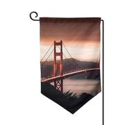 Drapeau de jardin de 30,5 x 45,7 cm, bannière extérieure double face, drapeau de bienvenue saisonnière, décoration extérieure, ferme, pont de porte dorée, drapeaux pour terrasse, pelouse et décoration