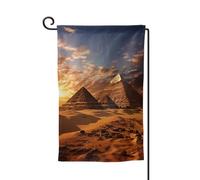 Drapeau de jardin de 30,5 x 45,7 cm, bannière extérieure double face, drapeau de bienvenue saisonnière, décoration extérieure, pyramides égyptiennes pour terrasse, pelouse et décoration de jardin