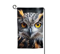 Drapeau de jardin de 30,5 x 45,7 cm, bannière extérieure double face, drapeau de bienvenue saisonnière, décoration extérieure, ferme, tête de hibou, drapeau portrait pour terrasse, pelouse et