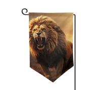 Drapeau de jardin de 30,5 x 45,7 cm, bannière extérieure double face, drapeau de bienvenue saisonnière, décoration extérieure, ferme, lion rugissant en colère, drapeaux pour terrasse, pelouse et