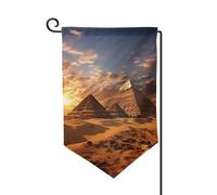 Drapeau de jardin de 30,5 x 45,7 cm, bannière extérieure double face, drapeau de bienvenue saisonnière, décoration extérieure, pyramides égyptiennes pour terrasse, pelouse et décoration de jardin