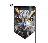 Drapeau de jardin de 30,5 x 45,7 cm, bannière extérieure double face, drapeau de bienvenue saisonnière, décoration extérieure, ferme, tête de hibou, drapeau portrait pour terrasse, pelouse et