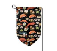 Drapeau de jardin de 30,5 x 45,7 cm, bannière extérieure double face, drapeau de bienvenue saisonnière, décoration extérieure, ferme, sushi japonais, drapeaux noirs pour terrasse, pelouse et