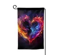 Drapeau de jardin de 30,5 x 45,7 cm, bannière extérieure double face, drapeau de bienvenue saisonnière, décoration extérieure, ferme, drapeaux en forme de cœur arc-en-ciel pour terrasse, pelouse et