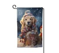Drapeau de jardin de 30,5 x 45,7 cm, bannière extérieure double face, drapeau de bienvenue saisonnière, décoration extérieure, ferme, joyeux Noël, joli chien, bonhomme de neige pour terrasse, pelouse