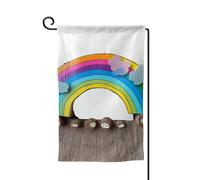 Drapeau de jardin de 30,5 x 45,7 cm, bannière extérieure double face, drapeau de bienvenue saisonnière, décoration extérieure, ferme, petits drapeaux arc-en-ciel pour terrasse, pelouse et décoration