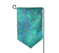 Drapeau de jardin de 30,5 x 45,7 cm, bannière extérieure double face, drapeau de bienvenue saisonnière, décoration extérieure, ferme, motif turquoise pour terrasse, pelouse et décoration de jardin