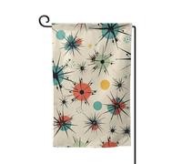 Drapeau de jardin de 30,5 x 45,7 cm, bannière extérieure double face, drapeau de bienvenue saisonnière, décoration extérieure, ferme, étoiles atomiques, drapeaux rétro pour terrasse, pelouse et