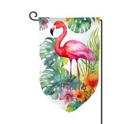 Drapeau de jardin de 30,5 x 45,7 cm, bannière extérieure double face, drapeau de bienvenue saisonnière, décoration extérieure, ferme, aquarelle tropicale, ananas, flamant rose, drapeaux pour terrasse