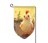 Drapeau de jardin de 30,5 x 45,7 cm, bannière extérieure double face, drapeau de bienvenue saisonnière, décoration extérieure, ferme, poulet, poussin, drapeaux pour terrasse, pelouse et décoration de