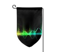 Drapeau de jardin de 30,5 x 45,7 cm, bannière extérieure double face, drapeau de bienvenue saisonnière, décoration extérieure, ferme, musique cool, vagues sonores, drapeaux pour terrasse, pelouse et