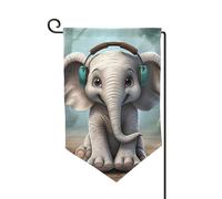 Drapeau de jardin de 30,5 x 45,7 cm, bannière extérieure double face, drapeau de bienvenue saisonnière, décoration extérieure, ferme, drapeaux d'éléphant gris pour terrasse, pelouse et décoration de