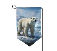 Drapeau de jardin de 30,5 x 45,7 cm, bannière extérieure double face, drapeau de bienvenue saisonnière, décoration extérieure, ferme, ours polaire, drapeaux de glace pour terrasse, pelouse et